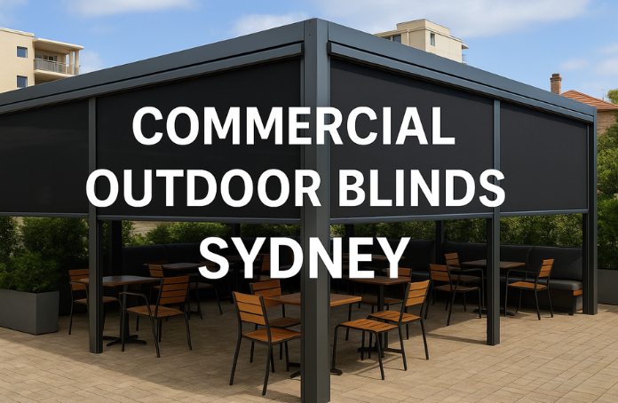 Commercial outdoor blinds installed at cafe in Sydney Commercial outdoor blinds installed at cafe in Sydney